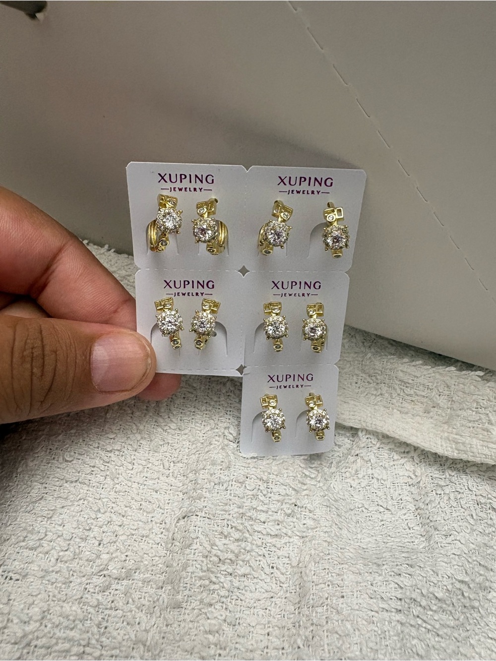 Ping Gold Tone Cubic Zirconia Cluster Stud Earrings